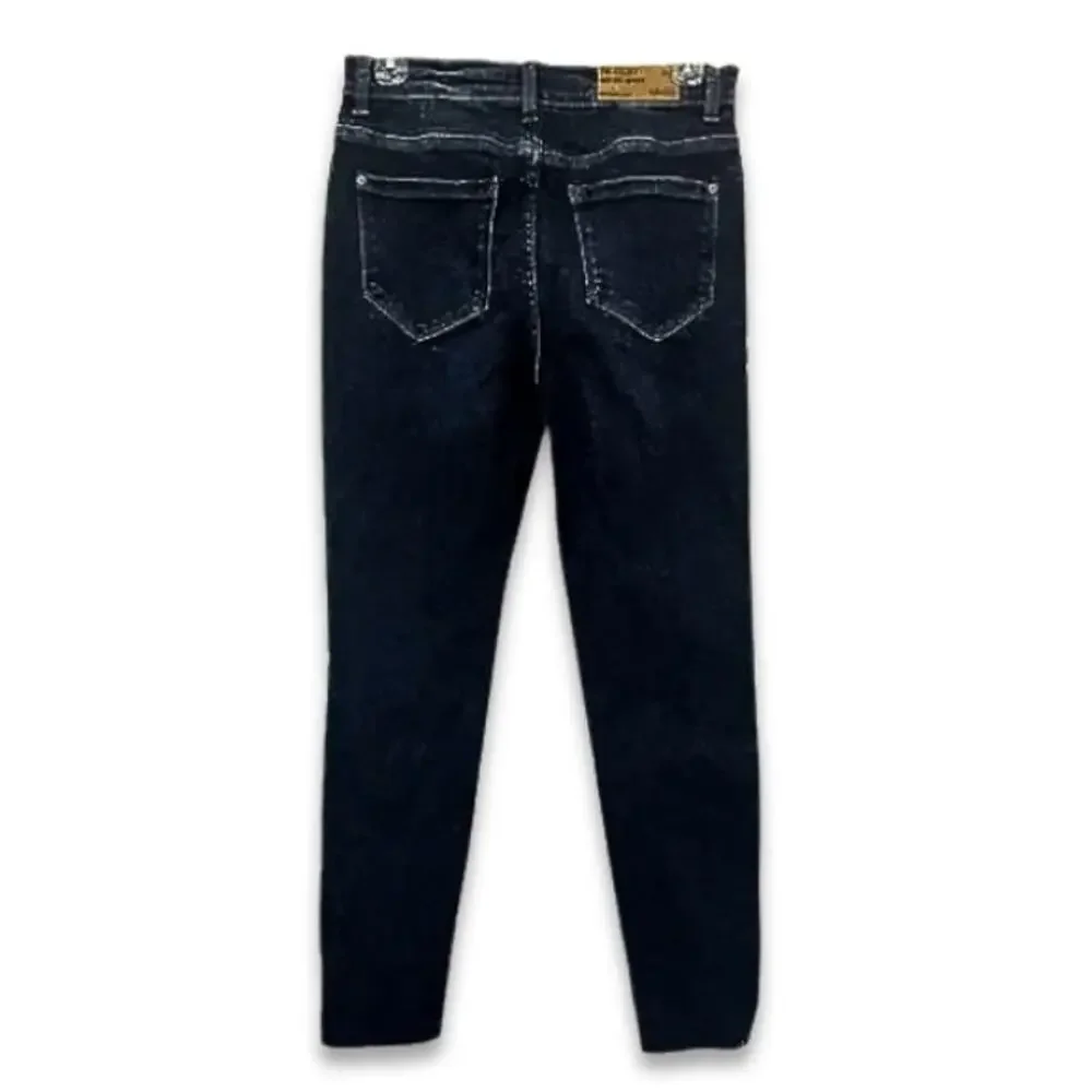 Kensie Jeans High-Rise Skinny Trendy Raw Hem Solid Denim Blue Women's 6/28 NWT